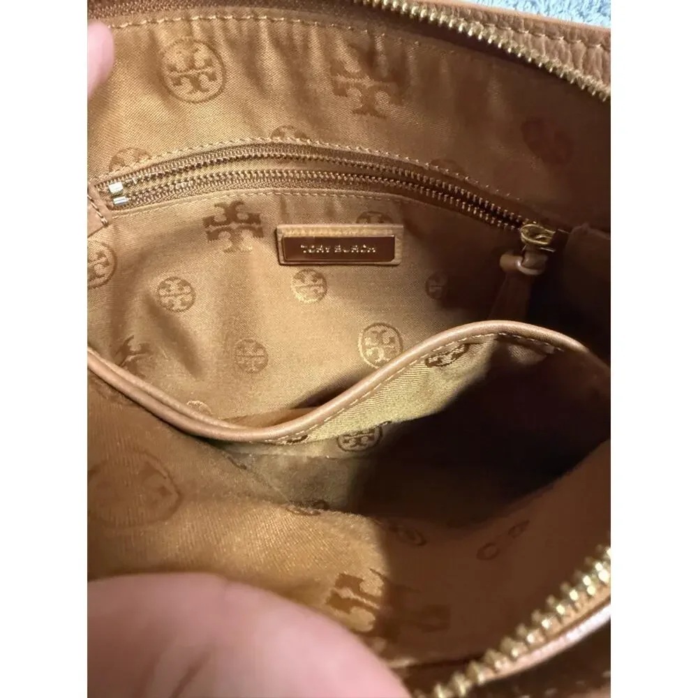 Tory Burch Ivy Crossbody Bag Brown Pebbled Leather